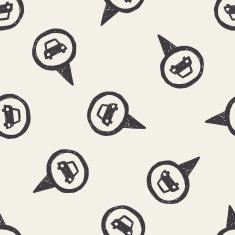map location doodle seamless pattern background N18