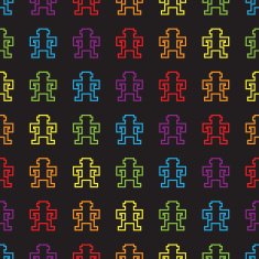 Seamless rainbow monkey pattern
