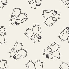 love bird doodle seamless pattern background N4