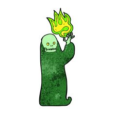 cartoon waving halloween ghoul N6