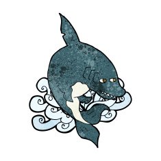 Funny Cartoon Shark N25