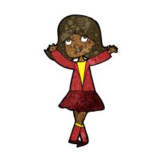cartoon unhappy girl N12