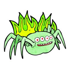 cartoon spooky spider N11