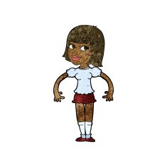 cartoon woman shrugging shoulders N282