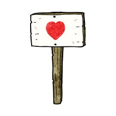 cartoon love heart sign post N6