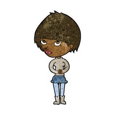 cartoon nervous woman N24