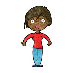 cartoon surprised woman N140