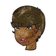 cartoon pretty female face N56