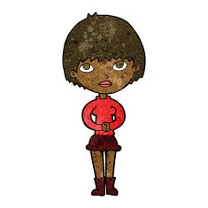 cartoon woman waiting patiently N7