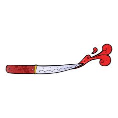 cartoon kitchen knife cutting N3