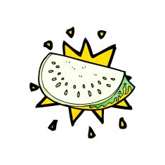cartoon melon slice N16