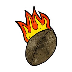 Cartoon Flaming Football N5