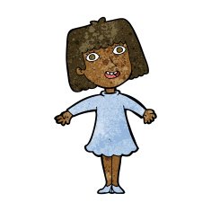 cartoon happy woman in dress N18