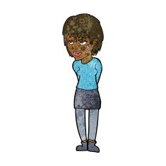 cartoon woman with plaster on face N11