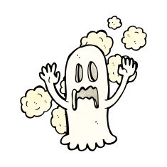 cartoon spooky ghost N72