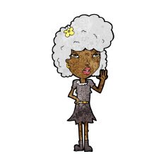 Cartoon Woman Waving N198
