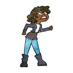 cartoon angry biker girl N7