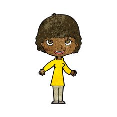 cartoon happy woman N162