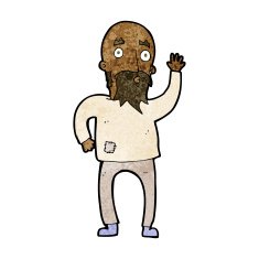 cartoon bearded man waving N5