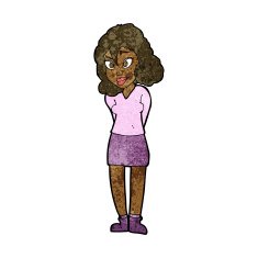 cartoon confused woman N80