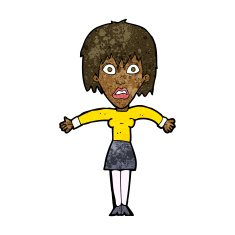 cartoon shocked woman N63