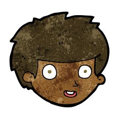 cartoon happy boy's face N12
