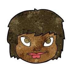 cartoon female face N86
