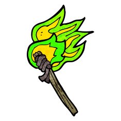 cartoon burning torch N6