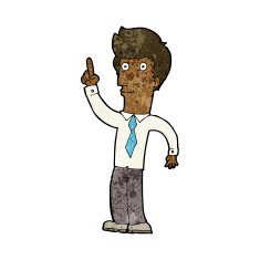 cartoon friendly man with idea N7