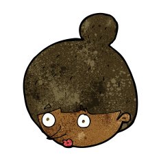 cartoon surprised woman's face N7