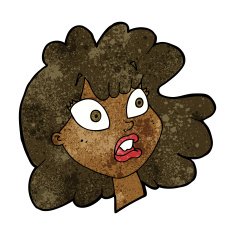 cartoon shocked female face N5