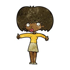 cartoon woman giving thumbs up symbol N39