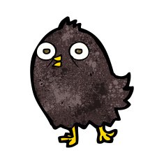 funny cartoon bird N120