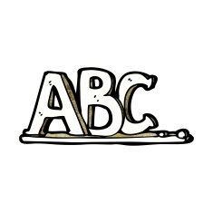 cartoon ABC letters N12
