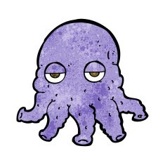 cartoon alien squid face N18