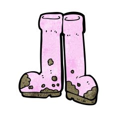 Cartoon Muddy Boots N6