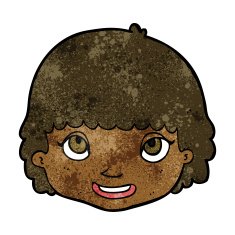 cartoon happy female face N106