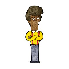 cartoon bored man N26