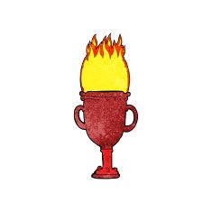 cartoon flaming trophy N3