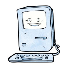 cartoon old computer N28