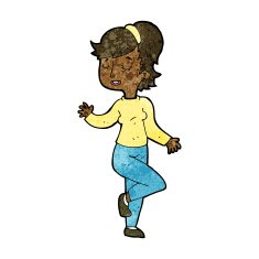 cartoon dancing woman N35
