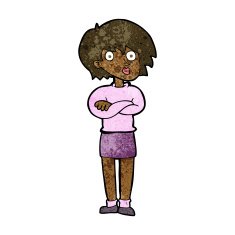 cartoon woman wit crossed arms N7