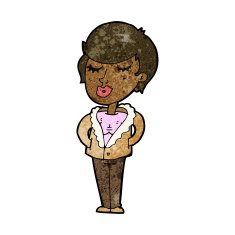 cartoon cool relaxed woman N7