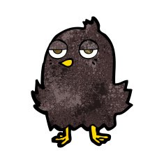 cartoon bored bird N7