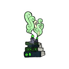 cartoon spooky old books N7