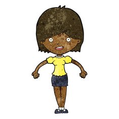 cartoon happy woman N166