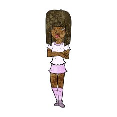 cartoon girl with crossed arms N7