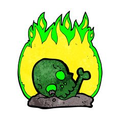 cartoon burning old bones N5