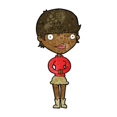 cartoon friendly woman N44