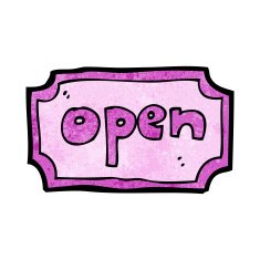 Cartoon Open Sign N6